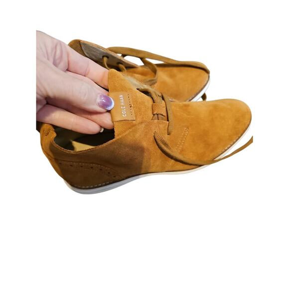 Cole Haan Original Grand.OS cognac tan suede Chukka ankle Boots new sz 8 - Picture 4 of 7